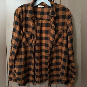 Maurices Buffalo Plaid Shirt Jacket in Rust and Black